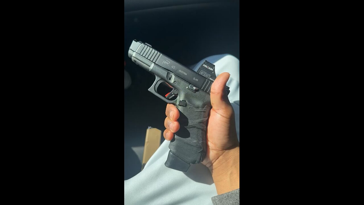 Glock 45 with radian ramjet,timney alpha trigger, holosun red dot