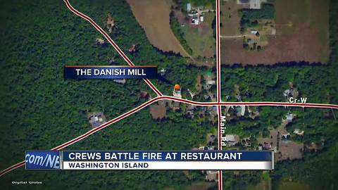 Crews battle restaurant fire on Washington Island