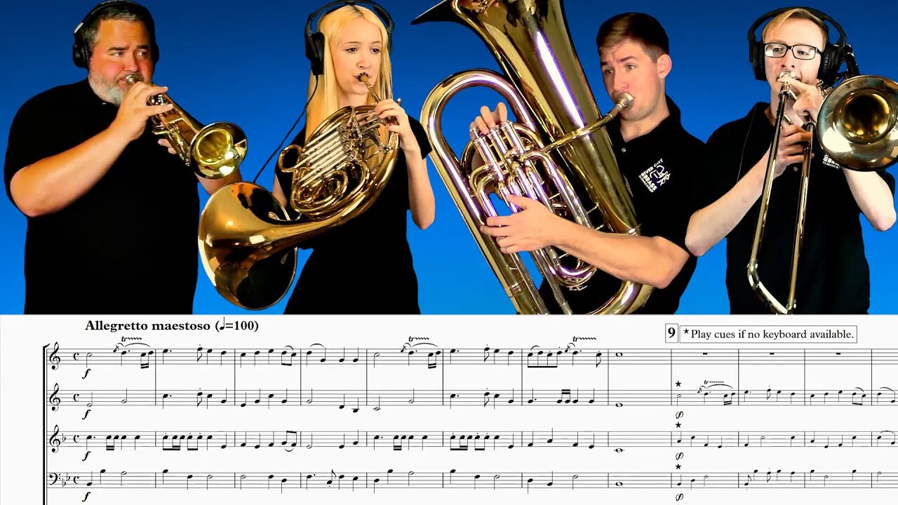 J.Clarke "Prince of Denmanrk's March" ("Trumpet Voluntary) BRASS QUINTET. Sheet Music Play Along.