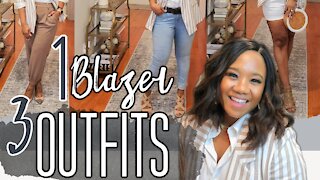 1 Blazer 3 Outfits - Styling the Maddie Striped Blazer from New York & Company