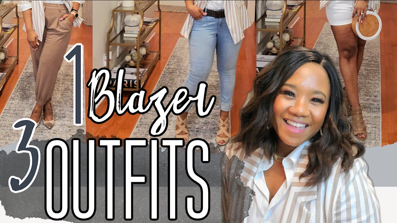 1 Blazer 3 Outfits - Styling the Maddie Striped Blazer from New York & Company