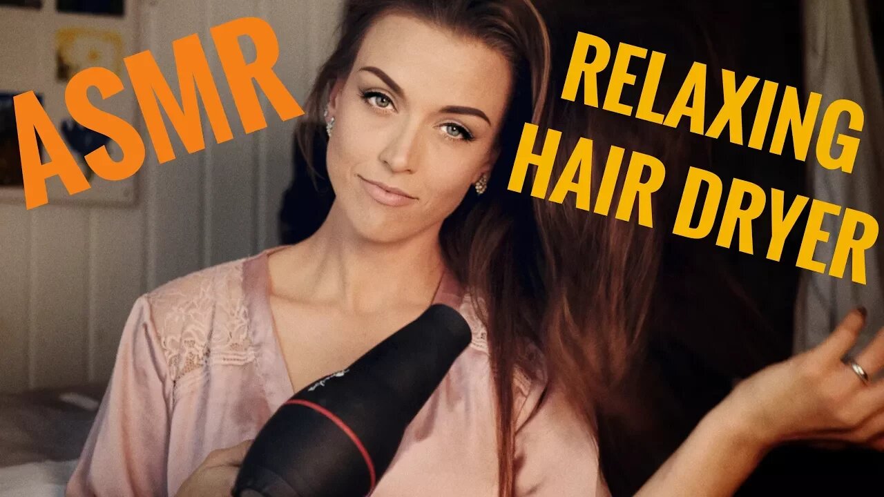 ASMR Gina Carla 👩🏽 Blown by a HairDryer! Relaxing Hair Drying Noise! Hair Brushing!