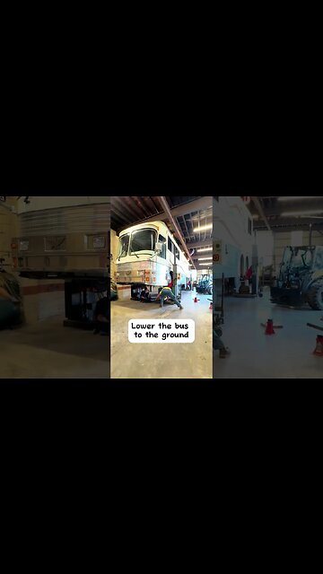 Lowering the bus to the ground #mechanic