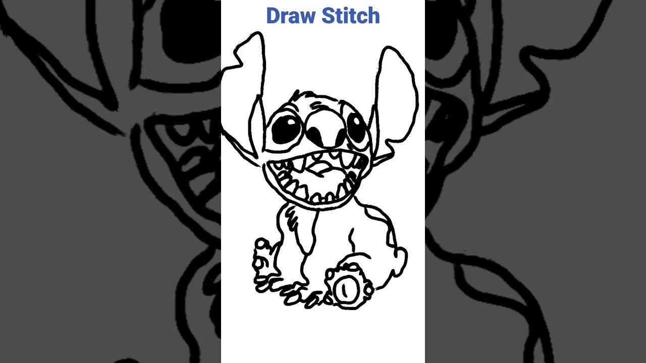 Drawing Stitch from Lilo and Stitch! #drawing #sketch #liloandstitch