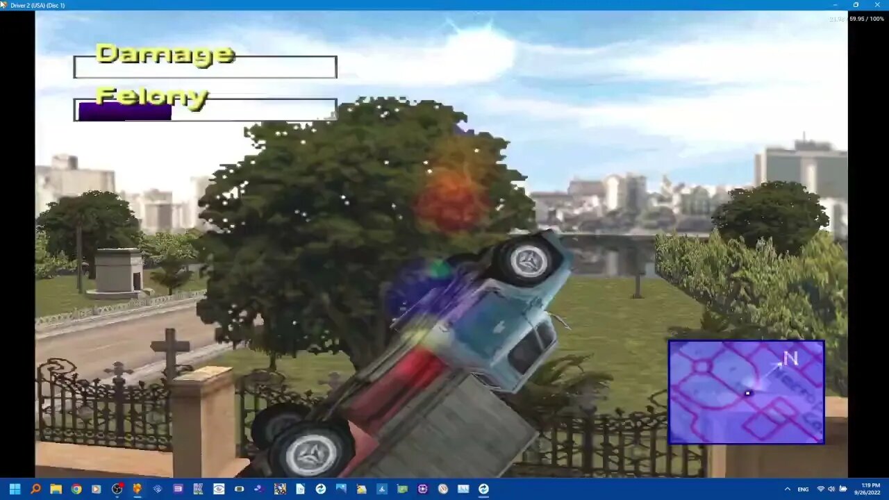 Driver 2 PS1: flipping a truck in mid-air