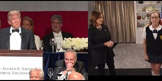 Trump Roasts Kamala At Al Smith Dinner That She Doesn't Attend