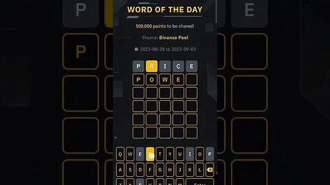 The word of the day is Binance Crypto Wallet, consisting of 5 letters, dated 318✓ 2023 ✔