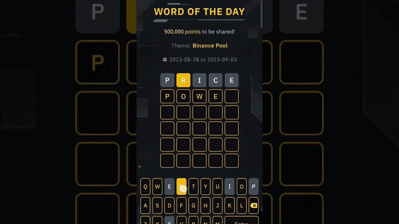 The word of the day is Binance Crypto Wallet, consisting of 5 letters, dated 318✓ 2023 ✔