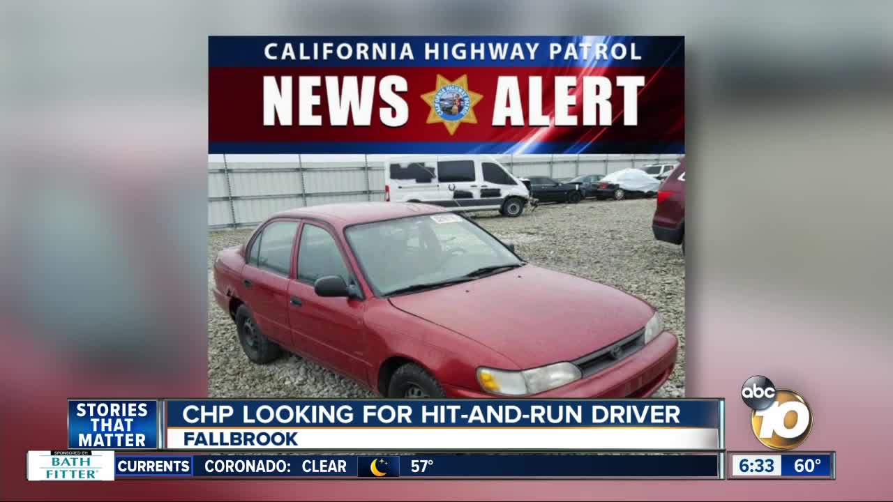 CHP looking for hit-and-run driver in Fallbrook