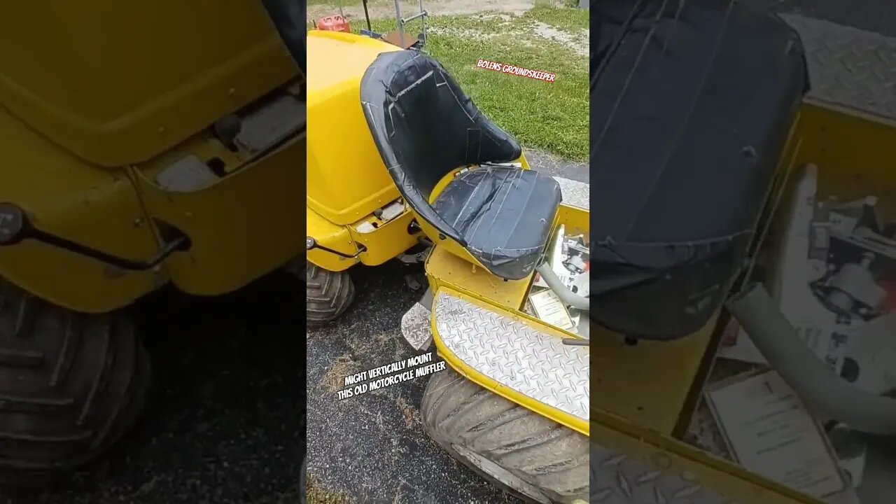 testing a new muffler on the mower