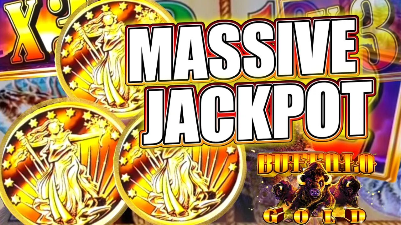 HUGE JACKPOT on BUFFALO GOLD HIGH LIMIT SLOT MACHINE!!!