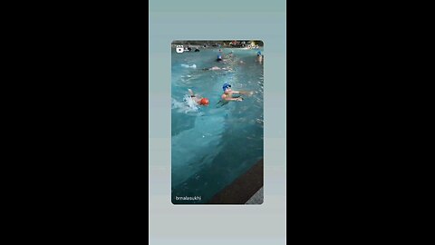 swimming in the pool