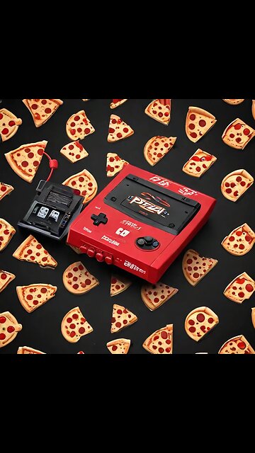 AI art: pizza themed video game console
