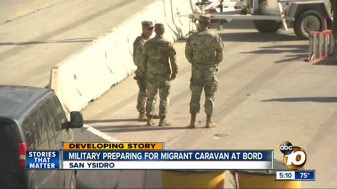 Military preparing for migrant caravan in San Ysidro