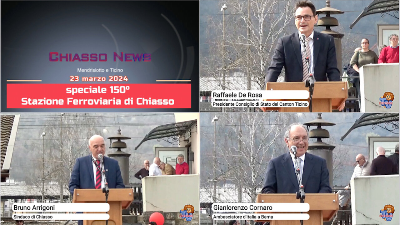 Chiasso News 23 marzo 2024 - Cerimonia 150° Stazione Ferroviaria di Chiasso