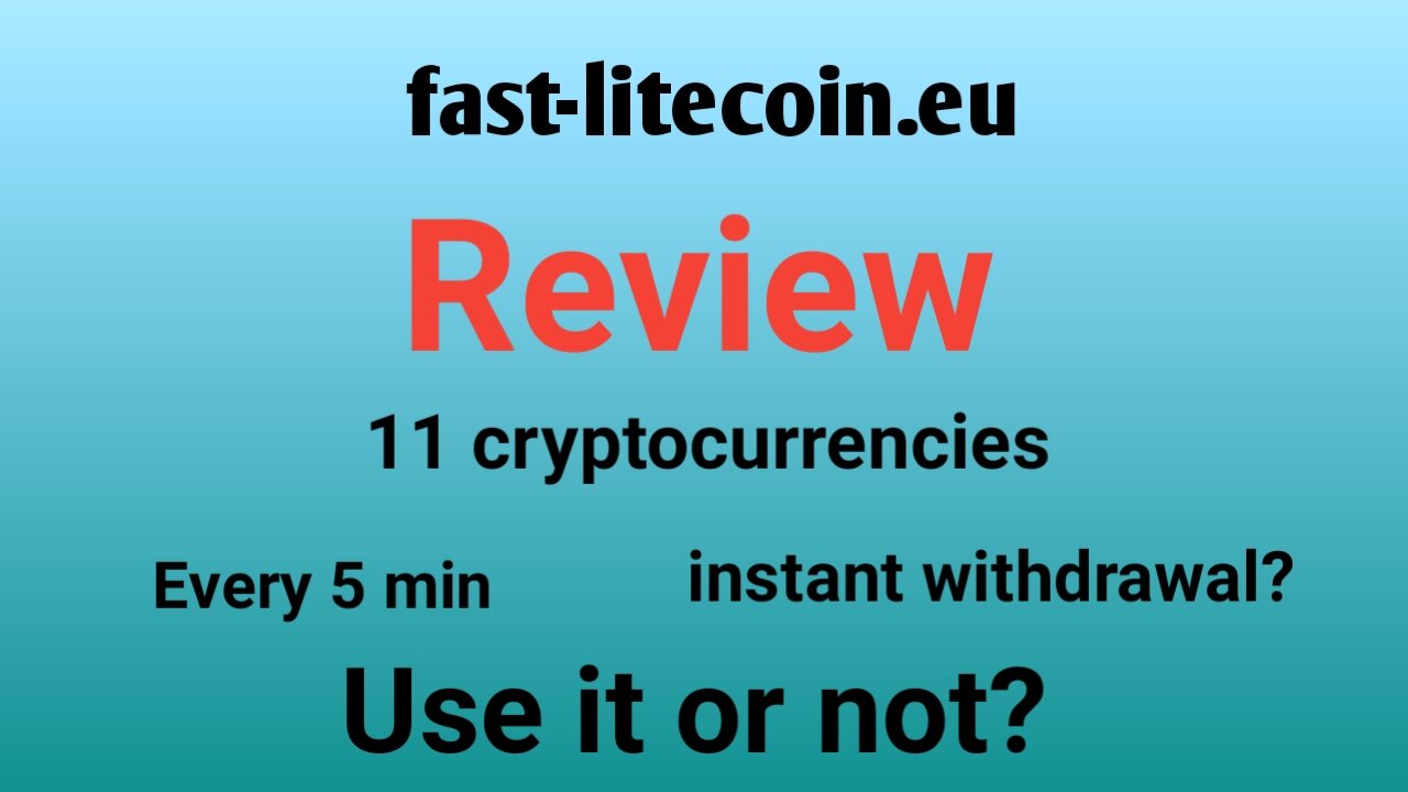 Review: fast-litecoin.eu || Should you use this website or not? Mine honest REVIEW