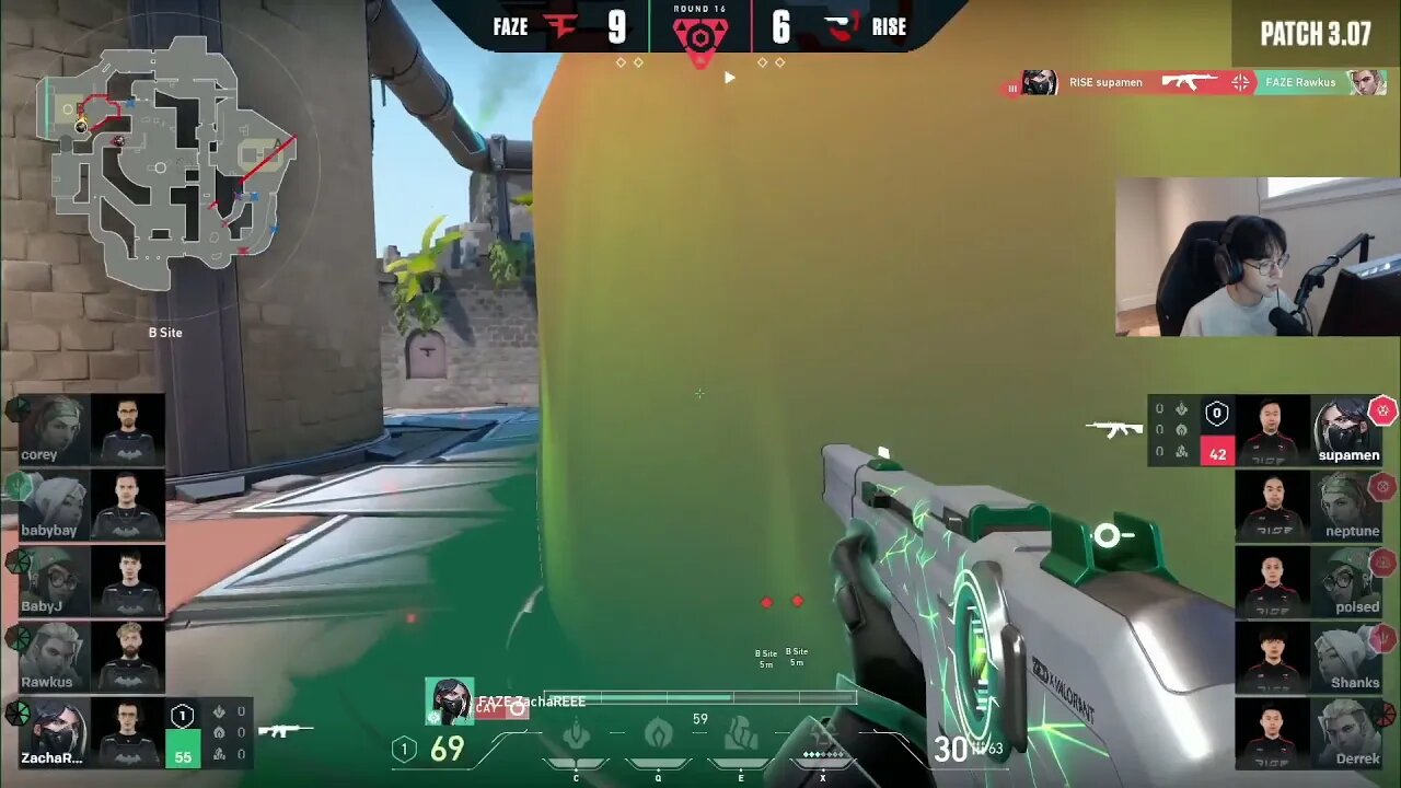 5 head play into 1 head play