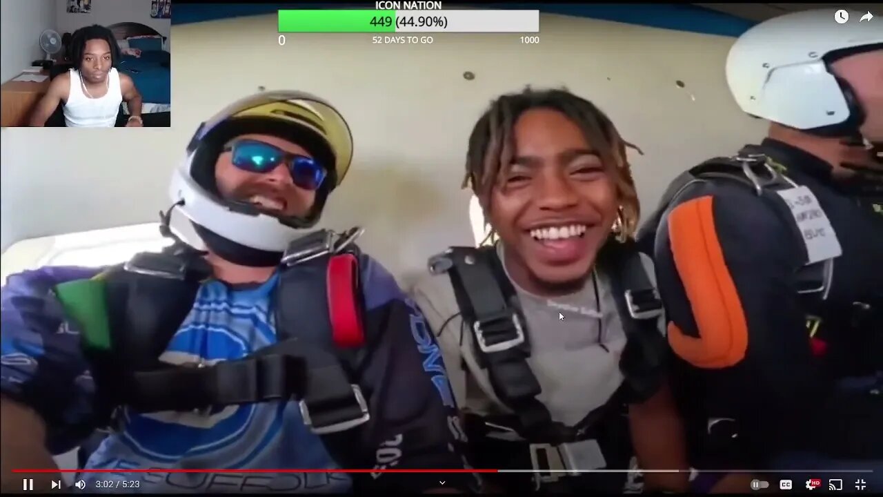 ICONIC REACTS TO @traplegalcorey5783 I WENT SKYDIVING YEA HE'S CRAZY FOR THIS ONE