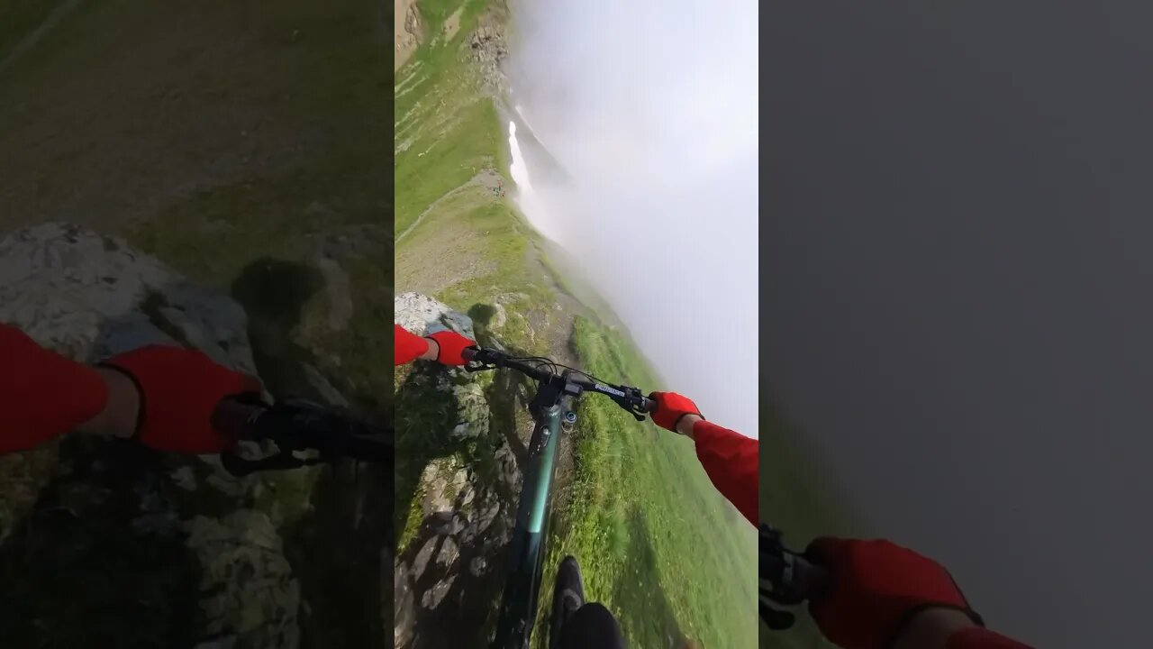 One wrong move and it's over 😱 #mtb #cycling