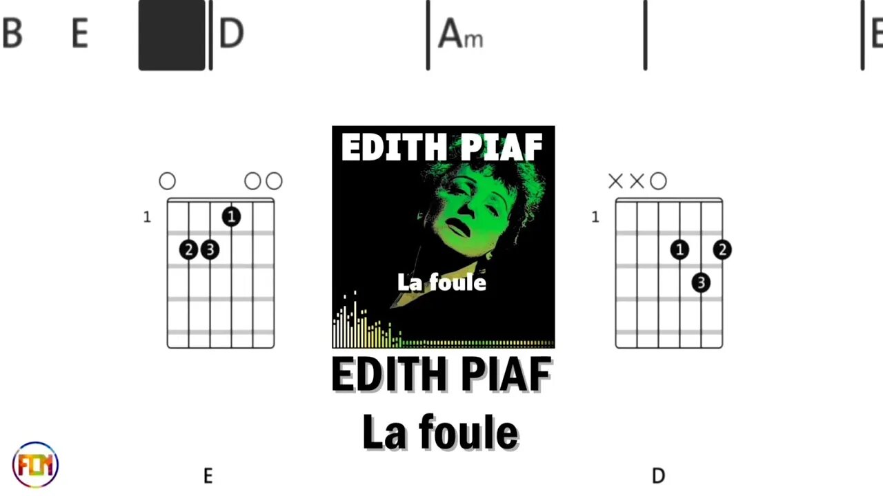 EDITH PIAF La foule FCN GUITAR CHORDS & LYRICS