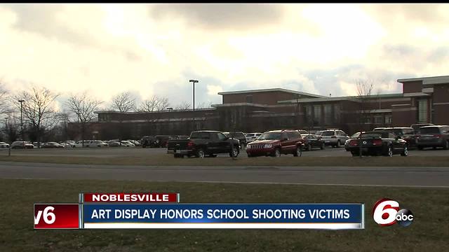 Noblesville student creats art display to honor school shooting victims