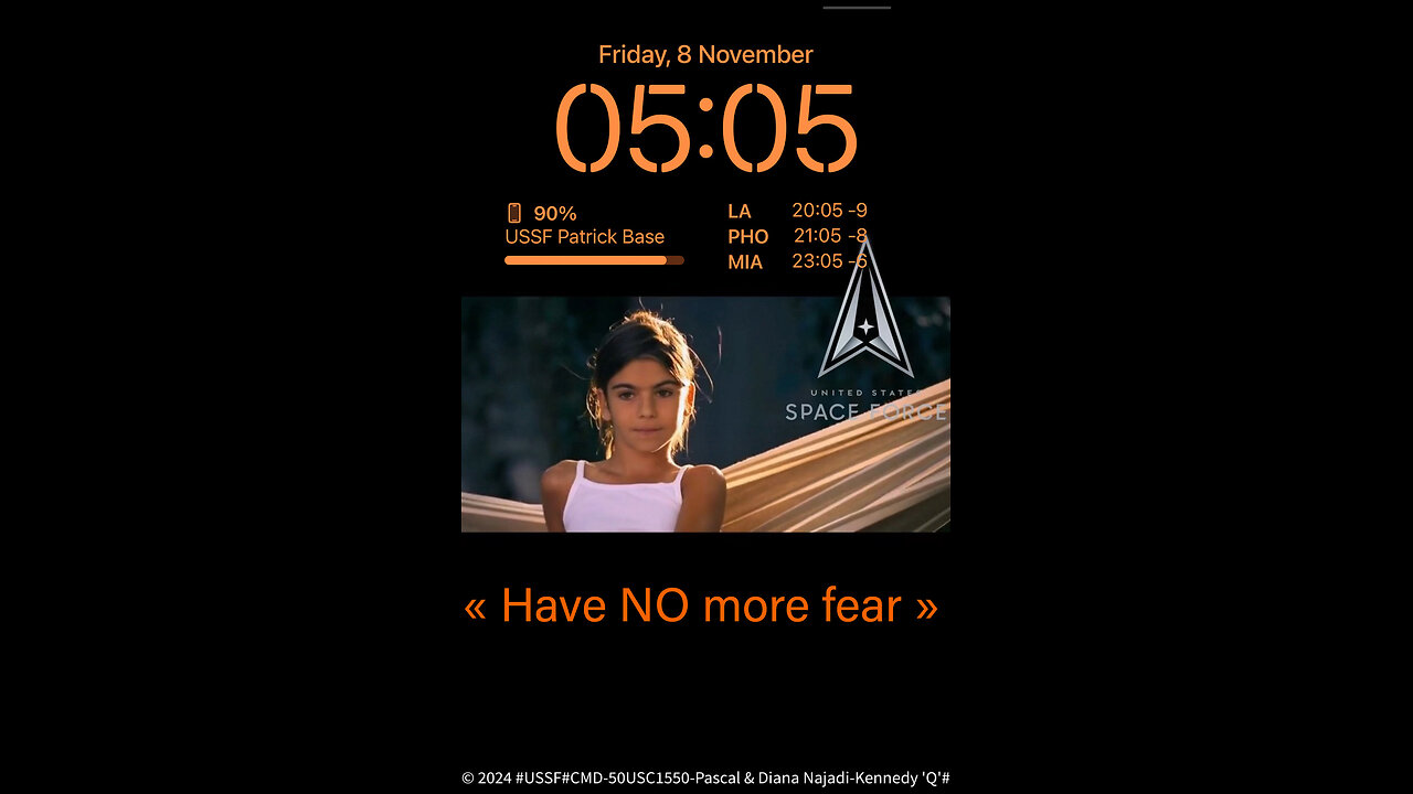 USSF Film 47USC606: "Have NO more fear" With Love from Pascal, Isabelle and Nathalie Najadi-Kahlooni