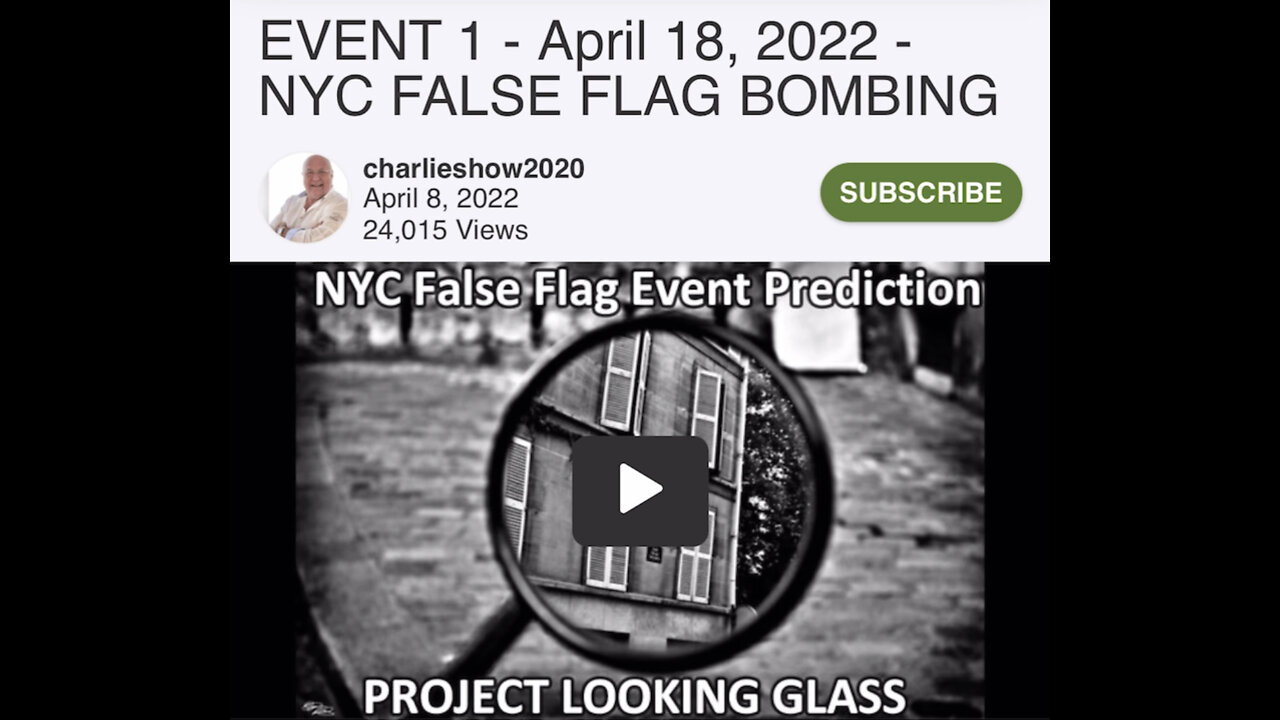 TSVN269 4.2022 Possible EVENT 1 - April 18, 2022 - NYC FALSE FLAG BOMBING