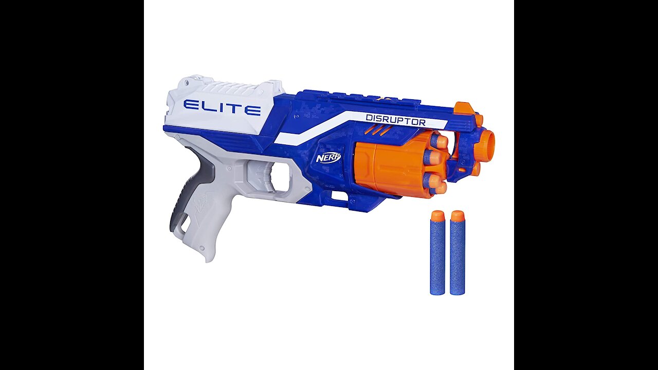 Nerf Disruptor Elite Blaster 6-Dart Rotating Drum, Slam Fire, includes 6 official Elite Darts