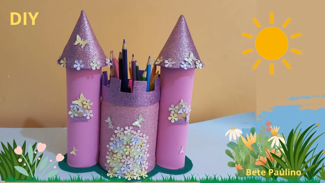 CASTELO PORTA LÁPIS/FAÇA VOCÊ MESMO/ PENCIL HOLDER