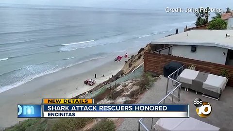 Men who rescued teen bitten by shark honored