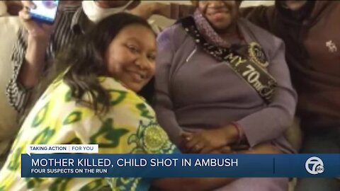 Mother killed, child shot in ambush in Detroit