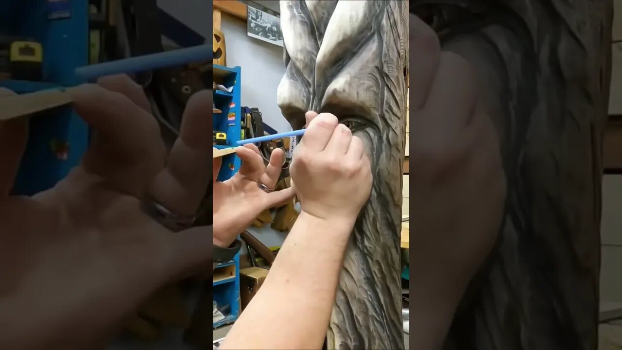 Airbrushing some Wood Carvings - Wood Spirit