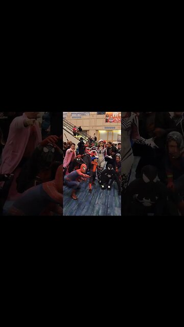 Even a Spider-Verse Cosplay Meet-up needs a Super Mario