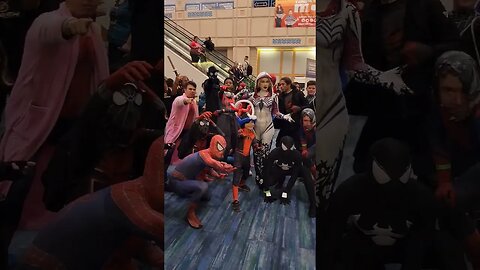 Even a Spider-Verse Cosplay Meet-up needs a Super Mario