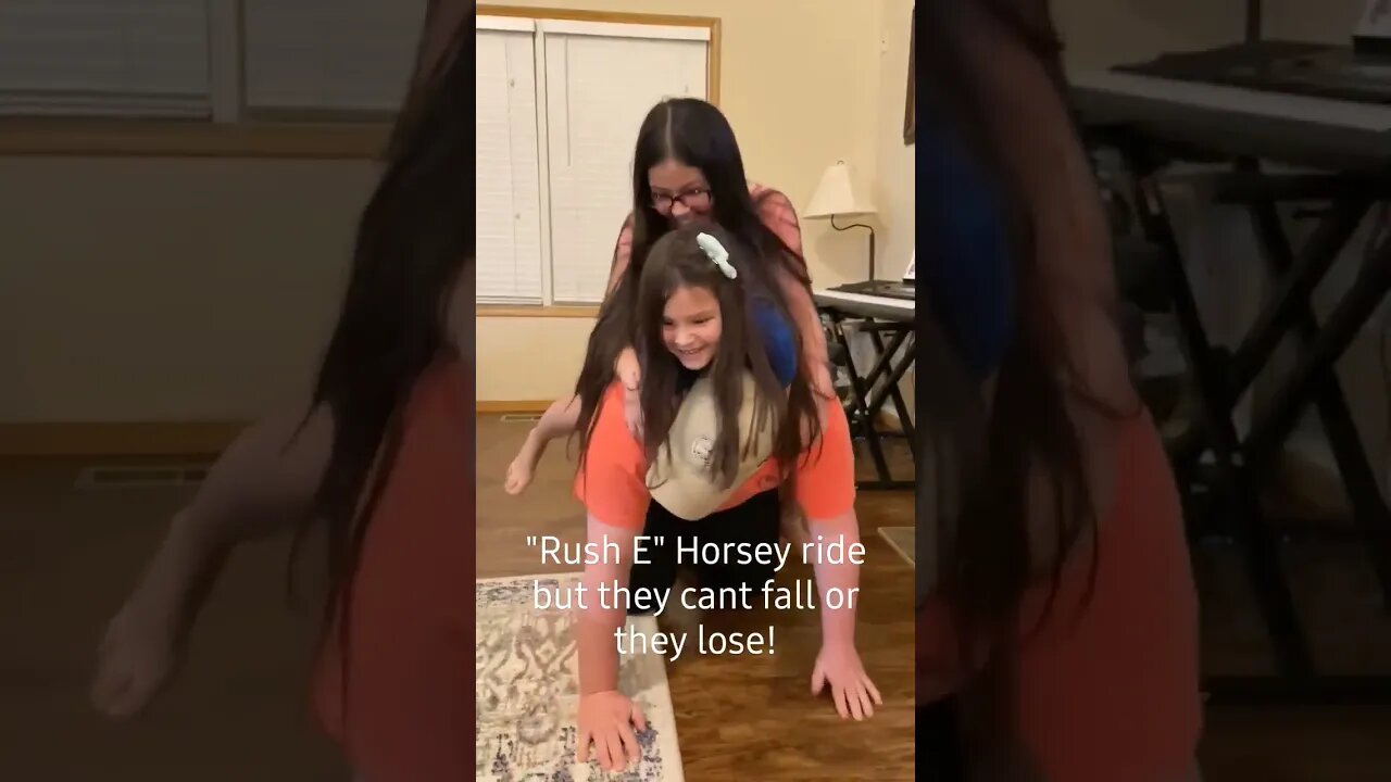 You fall you lose! Horsey ride to Rush E Song 😆 #funny #funnyshorts #horseyride #rushe