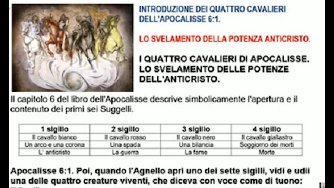 🔵 Introduzione dei quattro cavalieri di Apocalisse 6:1.Lo svelamento della potenza anticristo