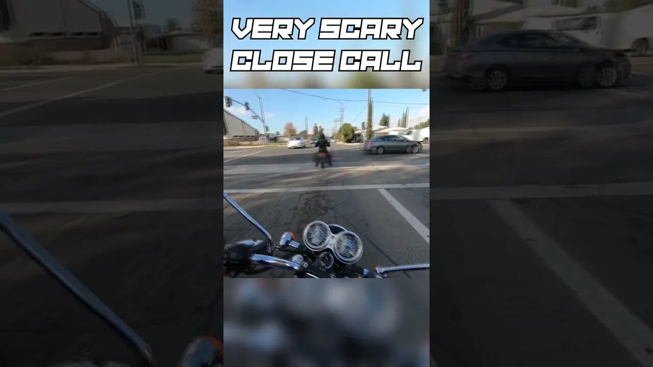 Red LIGHT jumper almost HITS BIKER.