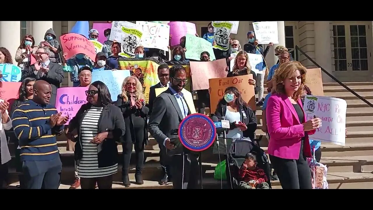 #universalchildcare Rally City Hall Steps 10/12/2022 Hosted by Julie Menin & Make The Road New York