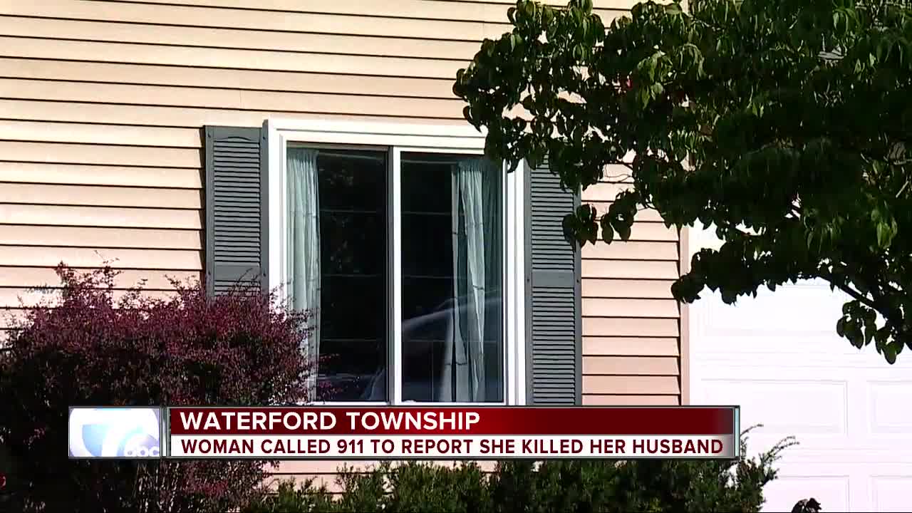 Woman calls 911, admits to killing husband at Waterford Twp. home while son is inside