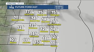 Seasonably cool Monday