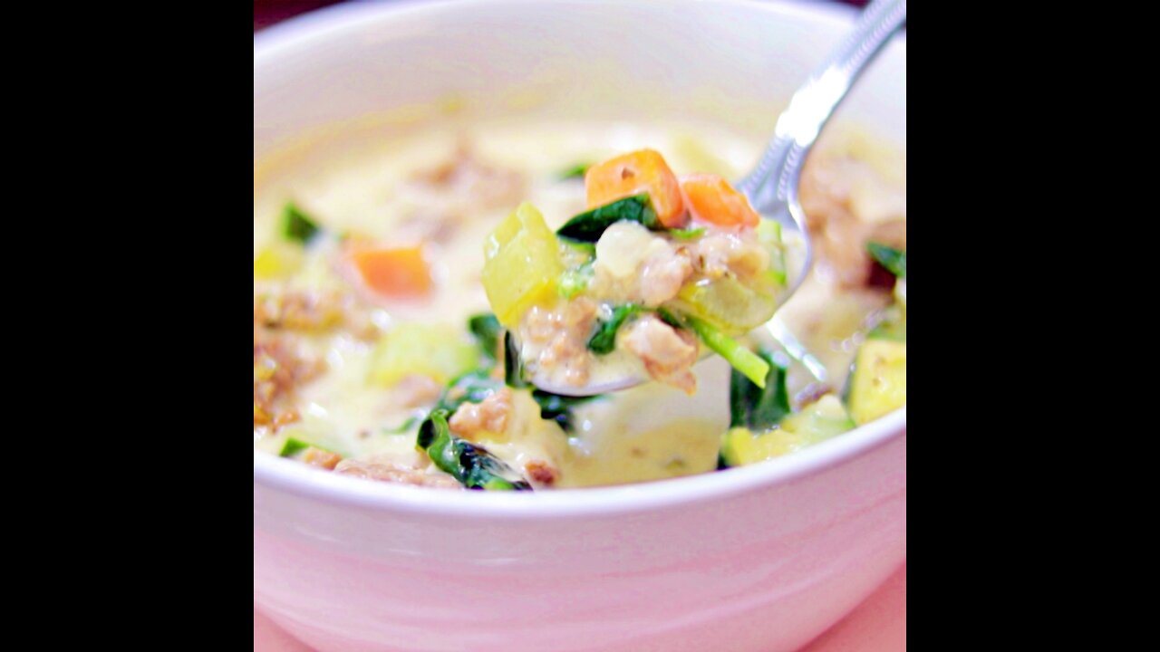 Keto Creamy Sausage and Veggie Soup