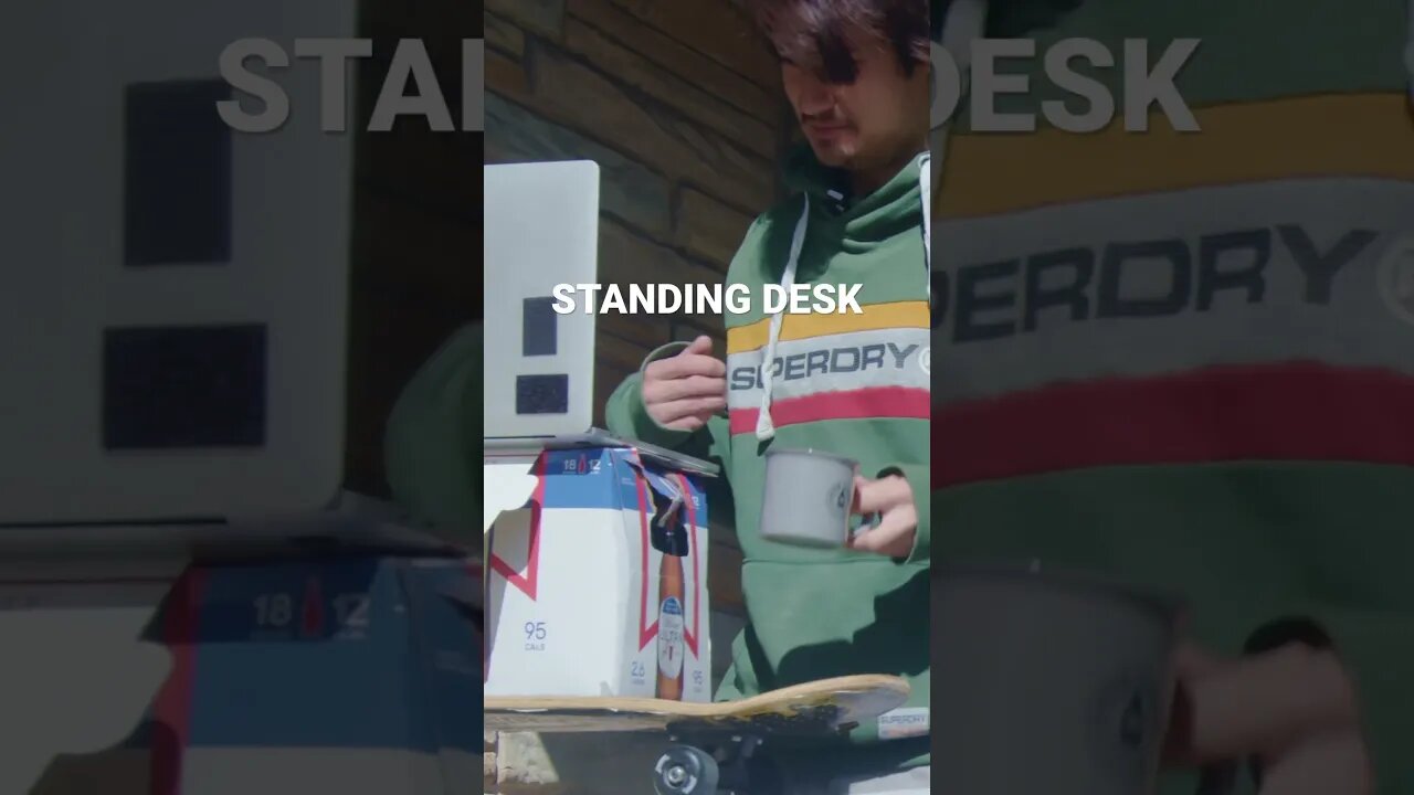 Empty beer standing desk