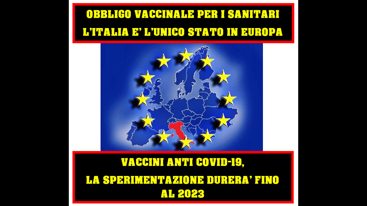 OBBLIGO VACCINALE PER I SANITARI; L’ITALIA E’ L’UNICO STATO IN EUROPA? 🤔😱🤔