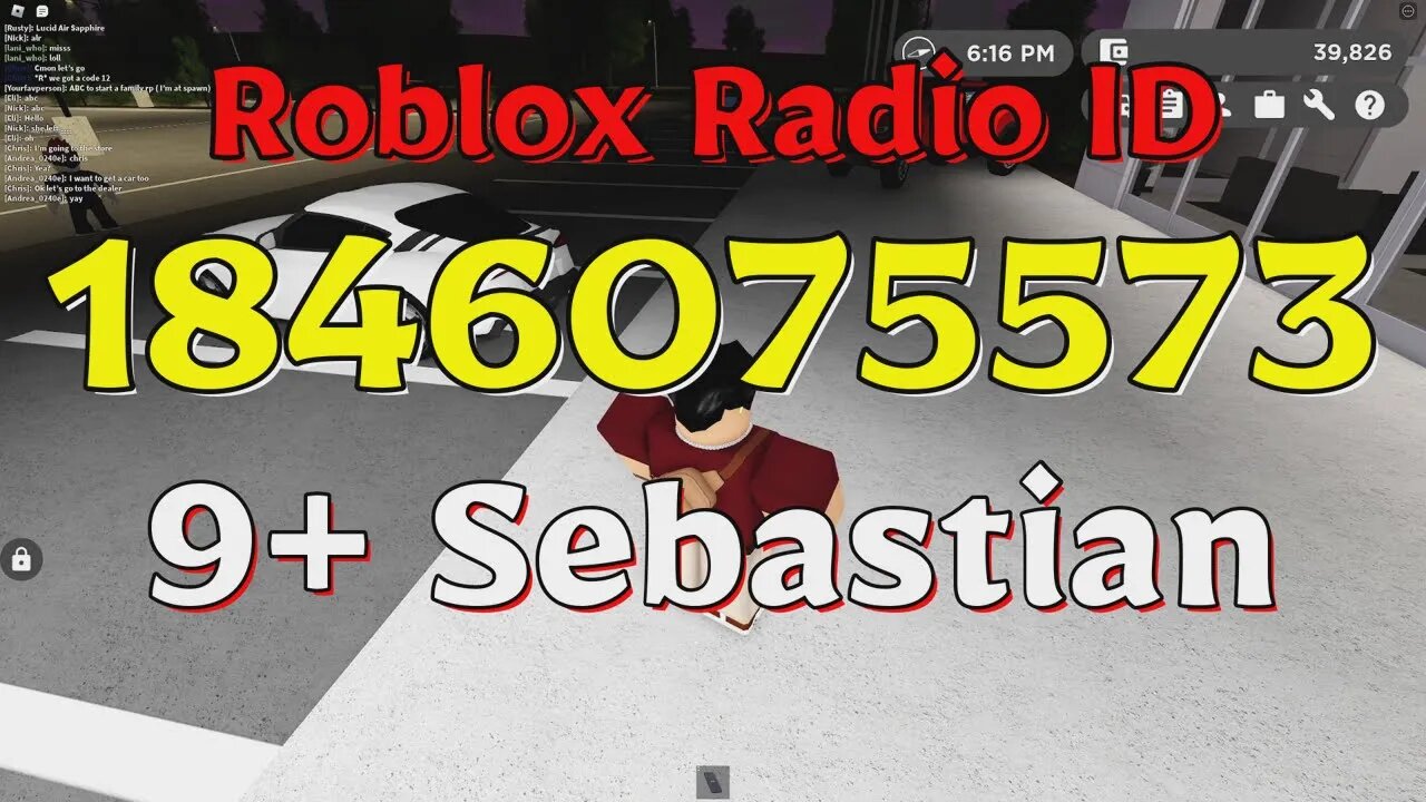 Sebastian Roblox Radio Codes/IDs