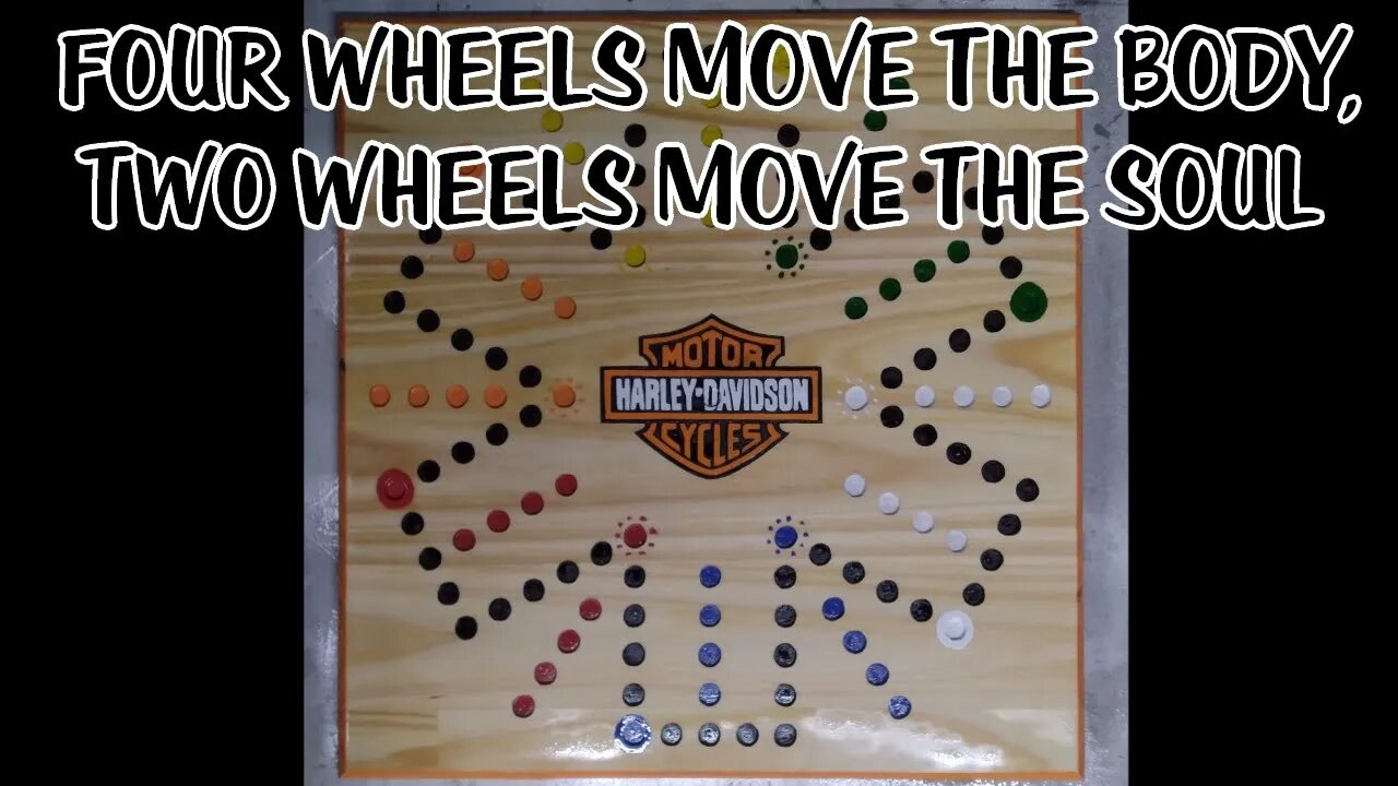 HARLEY DAVIDSON AGGRAVATION BOARD CARVED IN WOOD