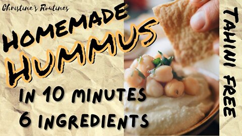 Fast, Easy Homemade HUMMUS No Tahini - Gluten Dairy Soy FREE