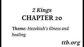 2 Kings Chapter 20 (Bible Study)