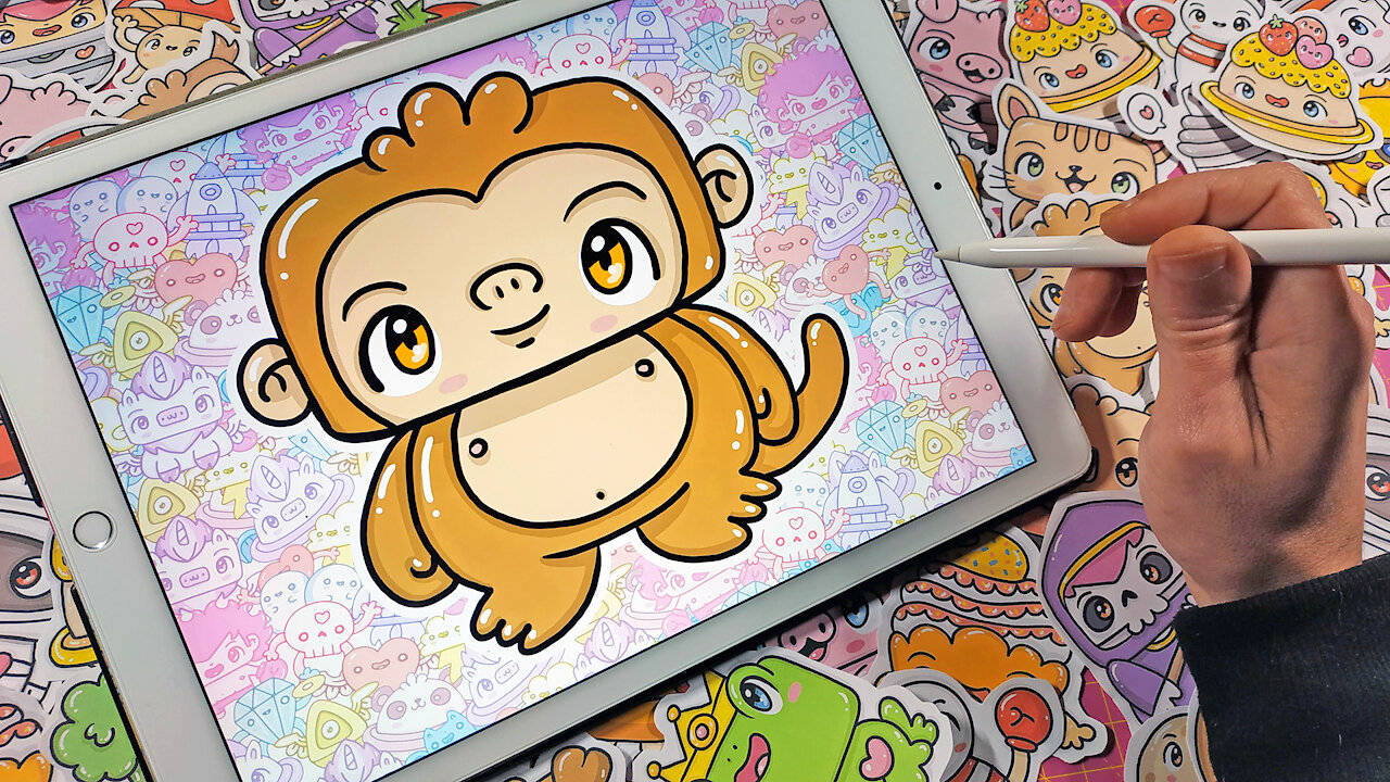 how to Draw Kawaii monkey by Garbi KW