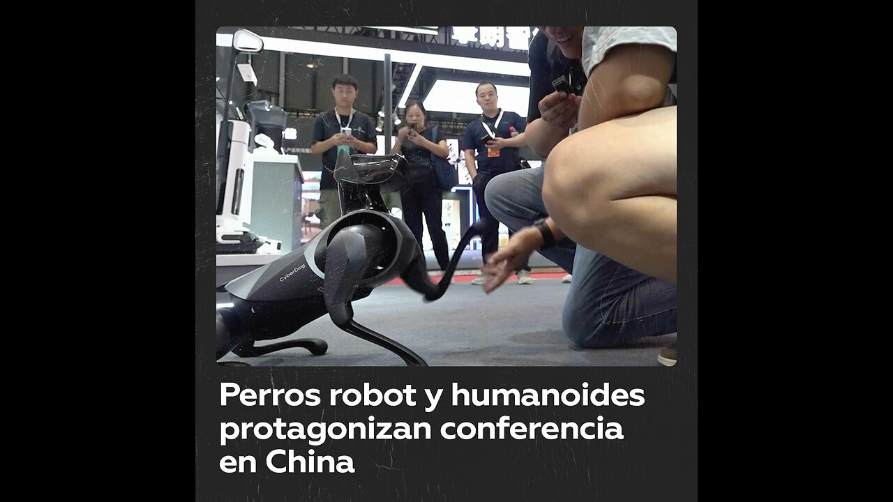 Perros robóticos presentes en la Conferencia Mundial de Robots en China