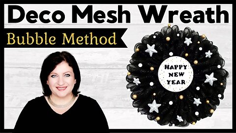 How to Make a New Year's Wreath using 21 inch Deco Mesh